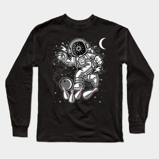 Astronaut Bowling Cardano ADA Coin To The Moon Crypto Token Cryptocurrency Blockchain Wallet Birthday Gift For Men Women Kids Long Sleeve T-Shirt